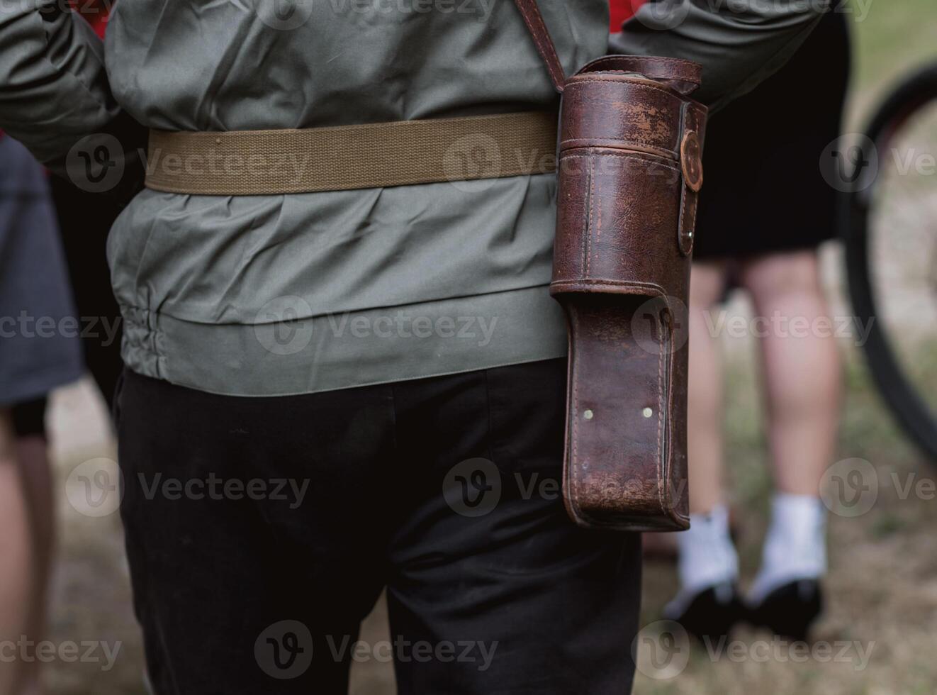 pistol in a leather holster photo