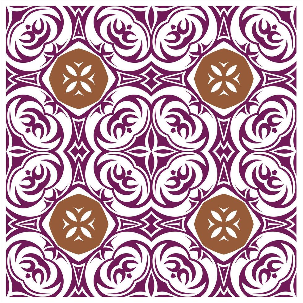 A purple and white ornamental design vector