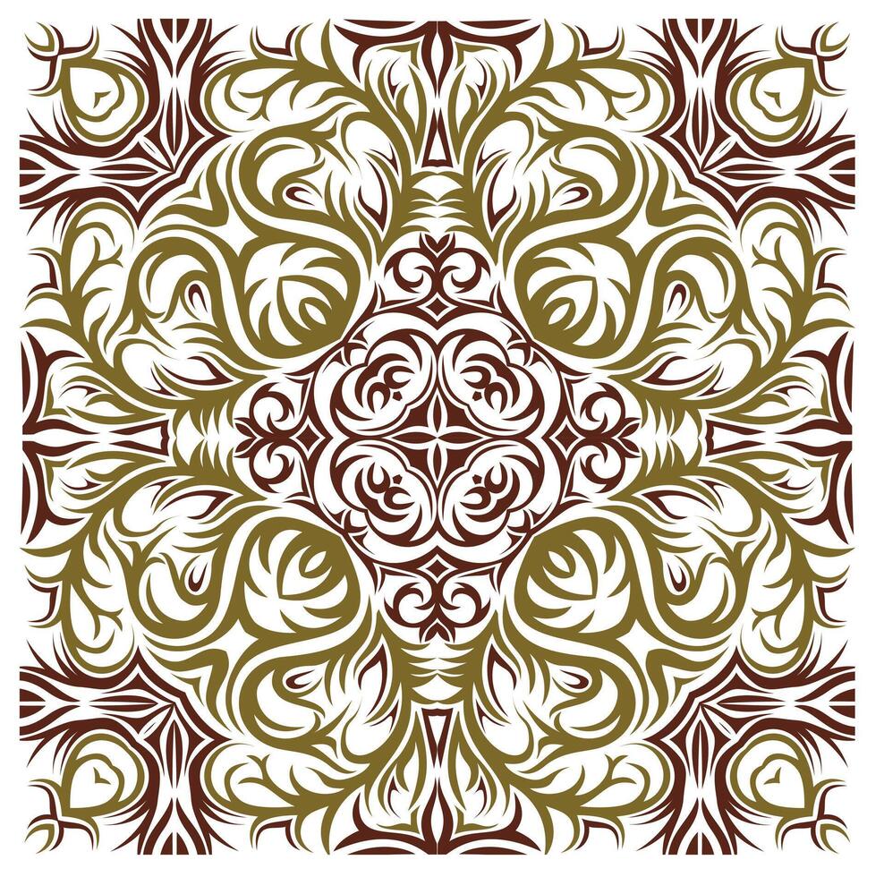 A brown and white ornamental design vector