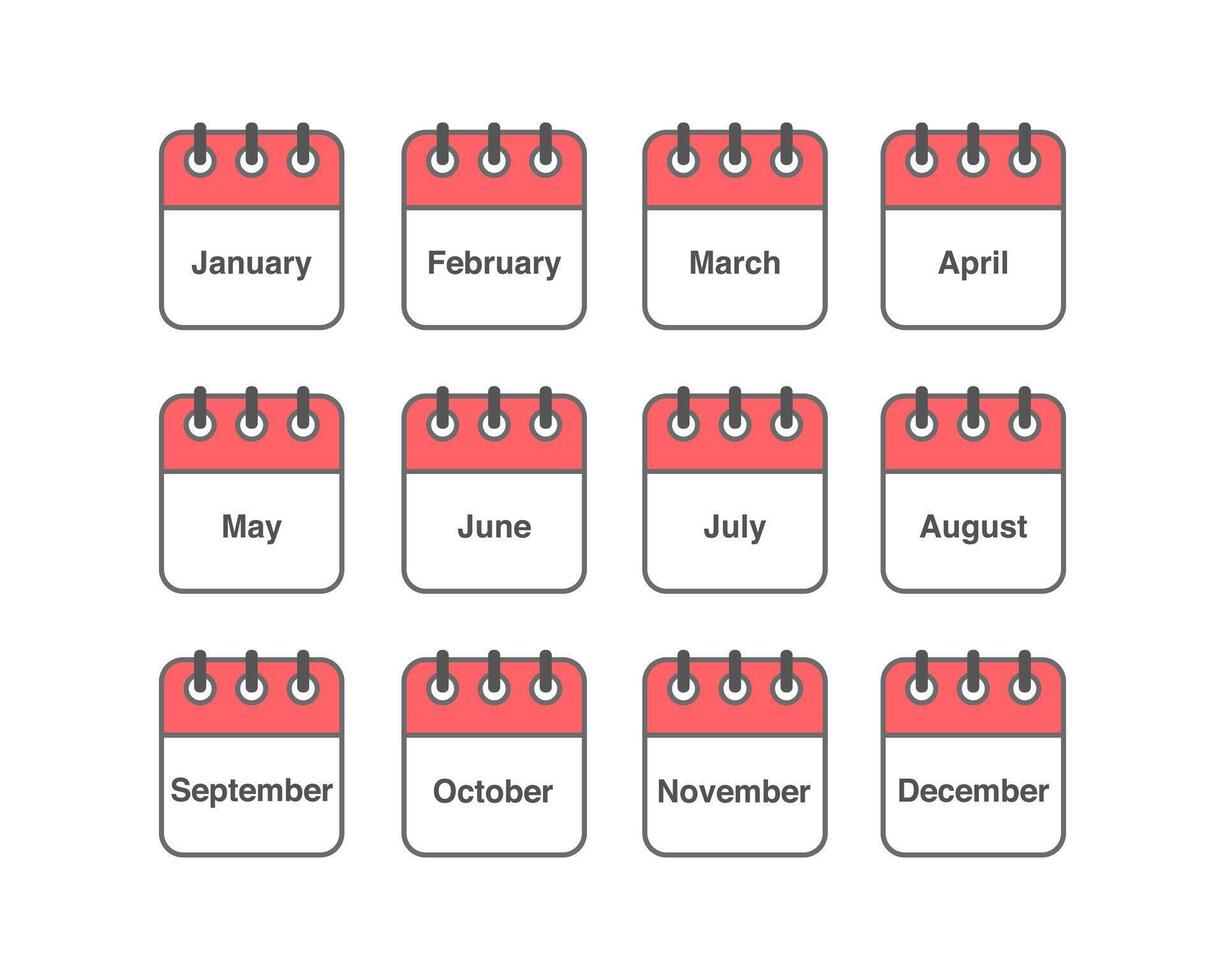set of icons. Daily, monthly, yearly calendar icon vector