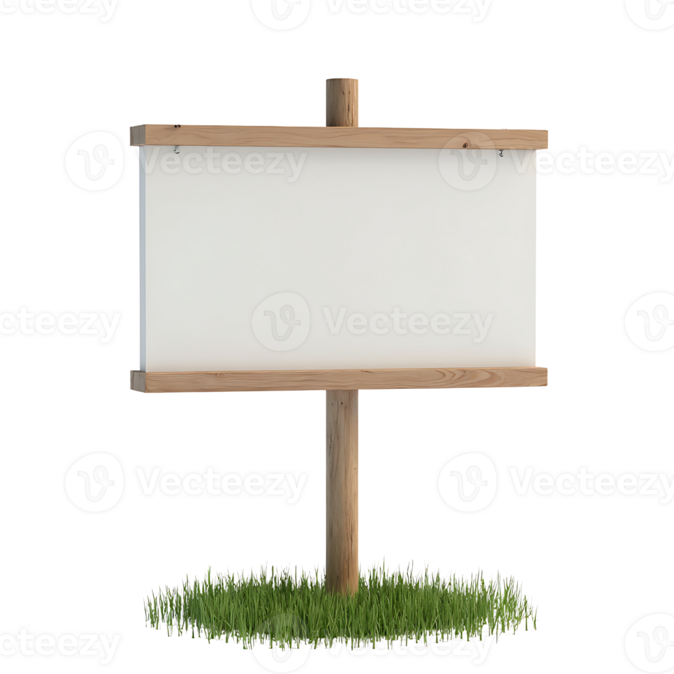 A blank sign on a grassy field png