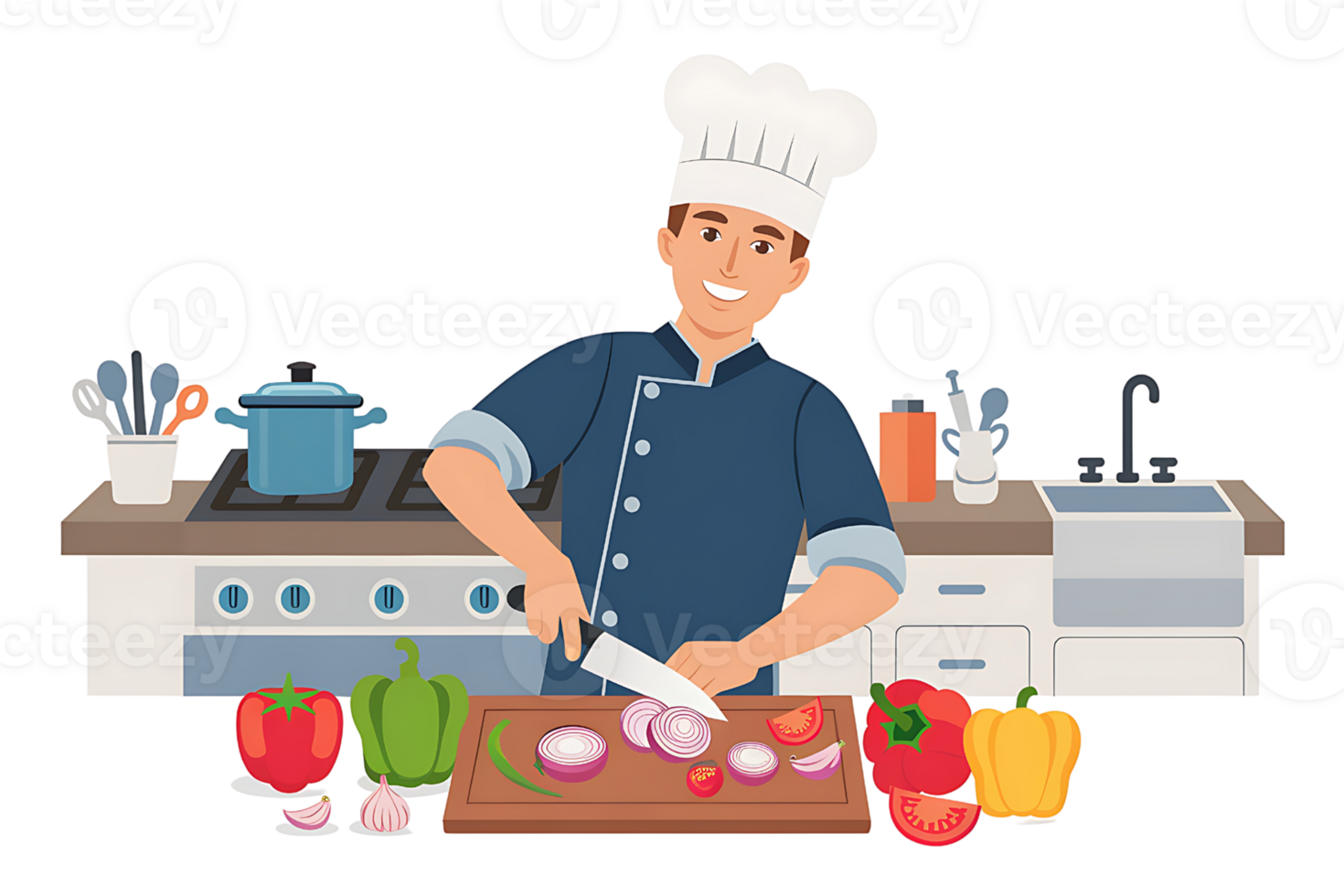 Chef cooking food clipart png