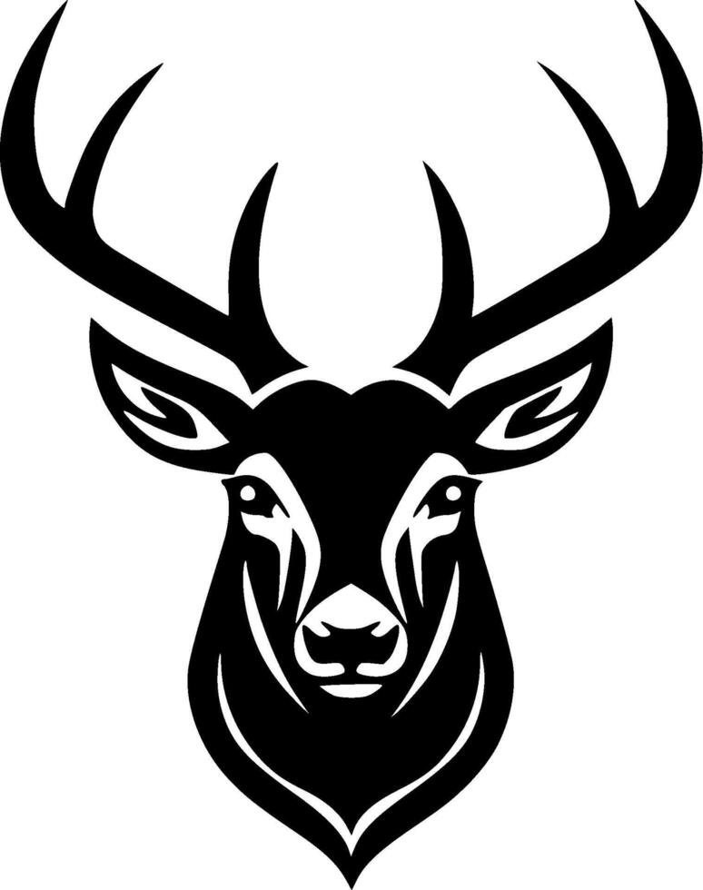 Deer - Black and White Isolated Icon - illustration vector