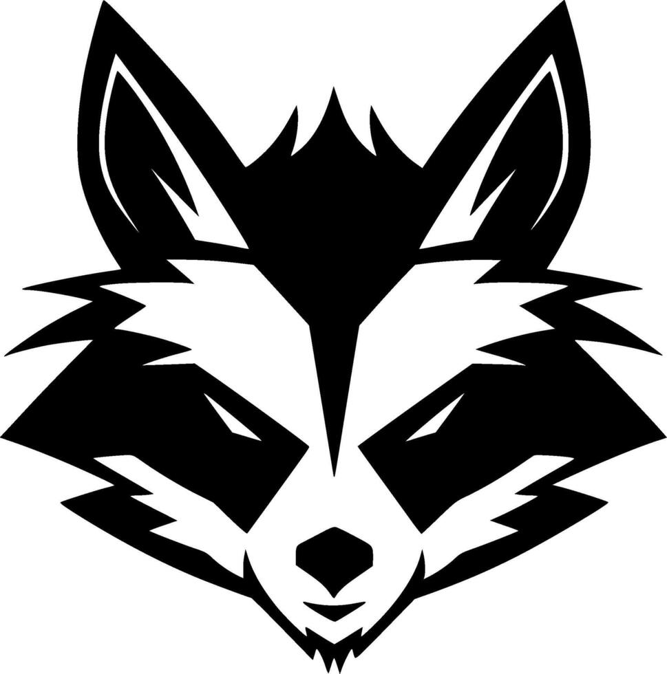Raccoon, Minimalist and Simple Silhouette - illustration vector