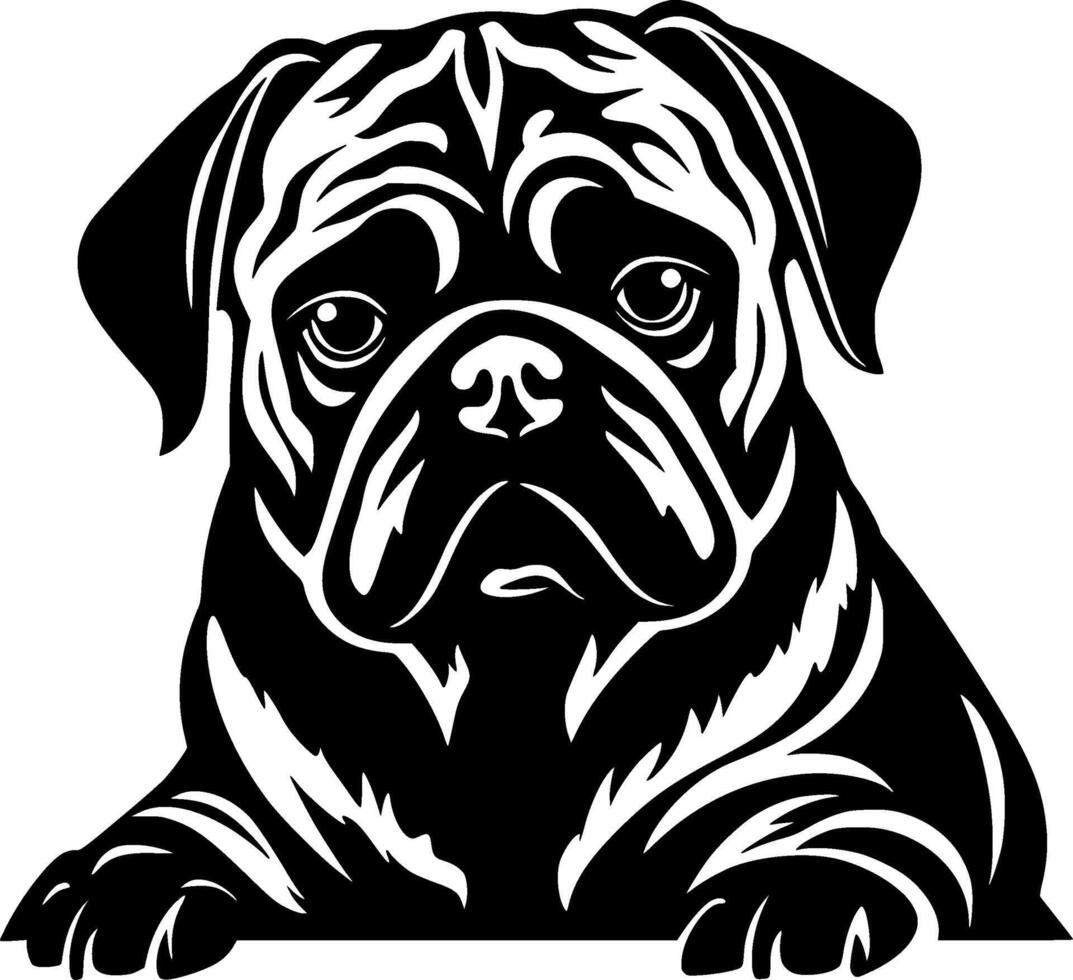 Pug, Minimalist and Simple Silhouette - illustration vector