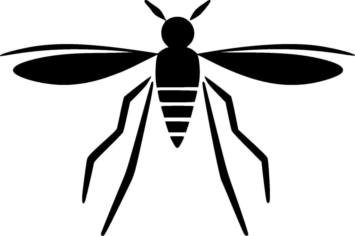 Mosquito - Black and White Isolated Icon - illustration vector