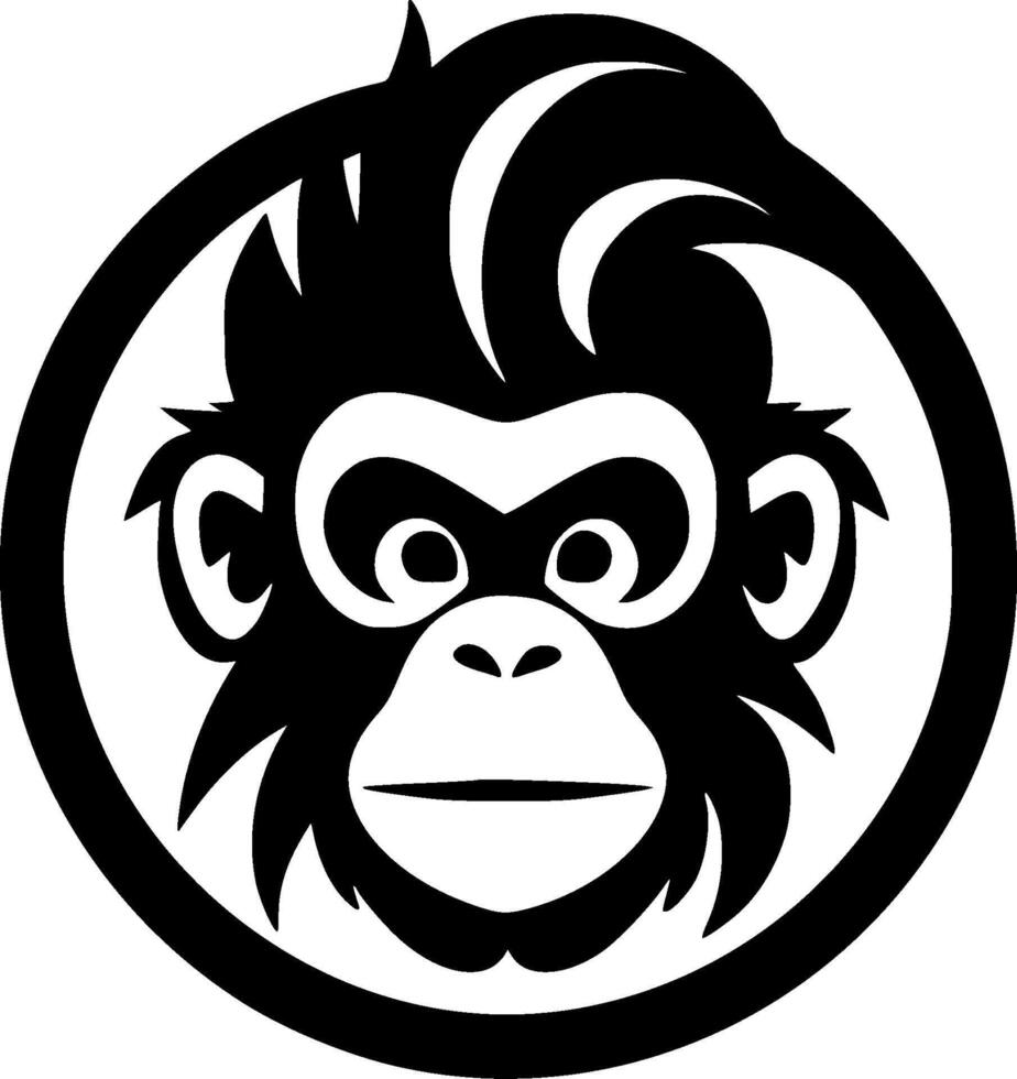 Monkey, Minimalist and Simple Silhouette - illustration vector