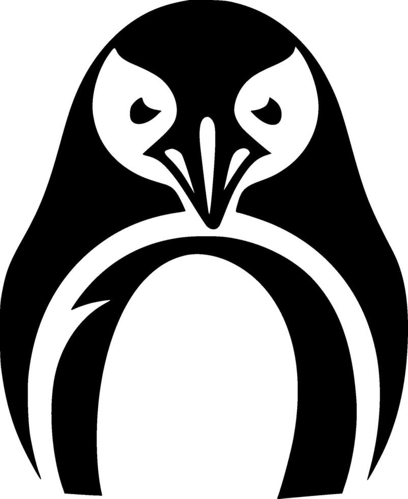 Penguin - Black and White Isolated Icon - illustration vector