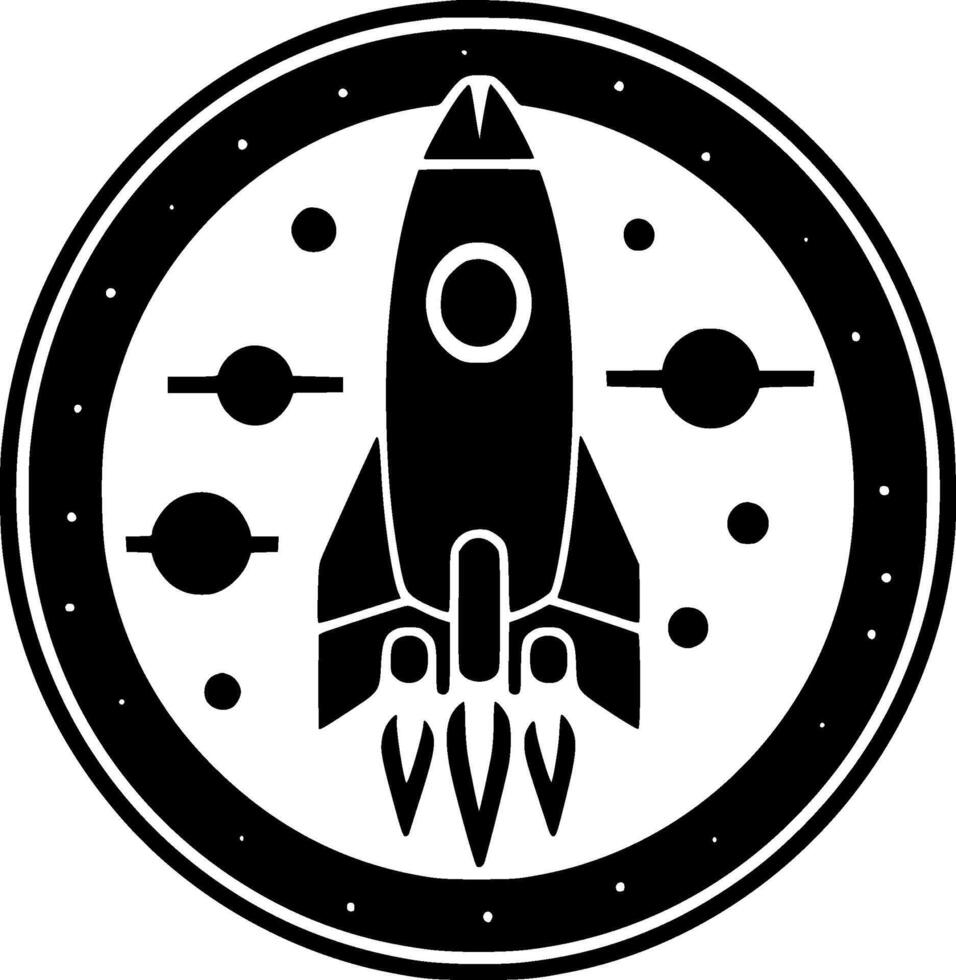 Rocket, Minimalist and Simple Silhouette - illustration vector