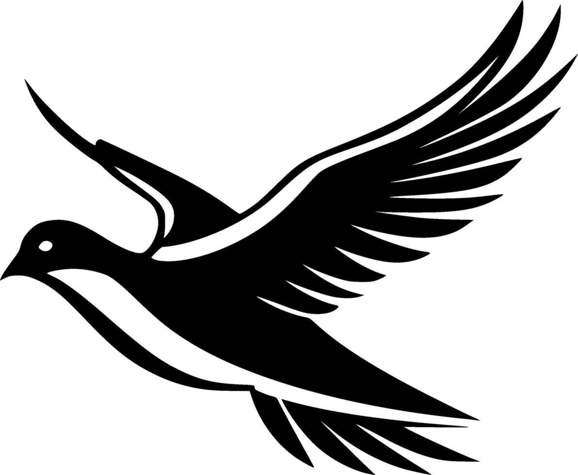 Dove Bird, Black and White illustration vector