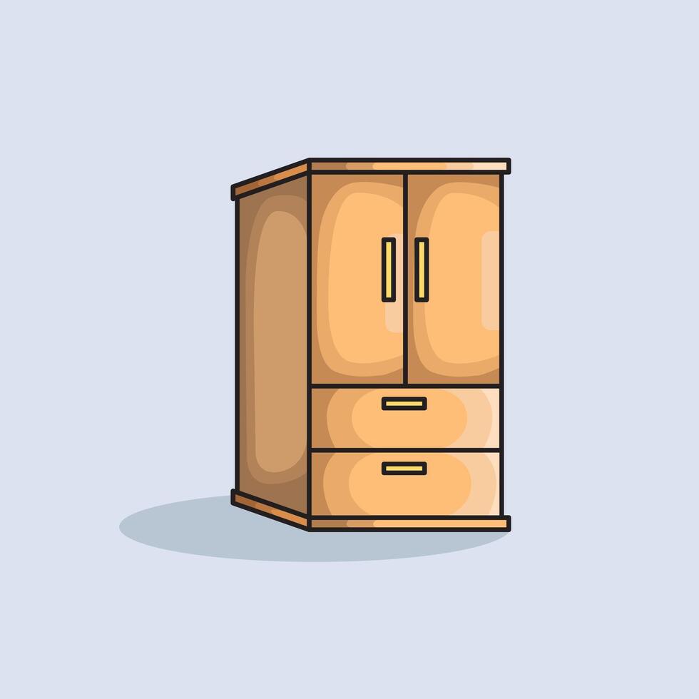 illustration Wardrobe. design Bed Wardrobe. Bed Wardrobe Cupboard design illustration and icon for website, digital and print vector