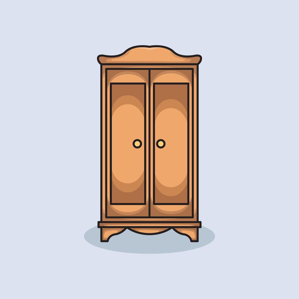 illustration Wardrobe. design Bed Wardrobe. Bed Wardrobe Cupboard design illustration and icon for website, digital and print vector