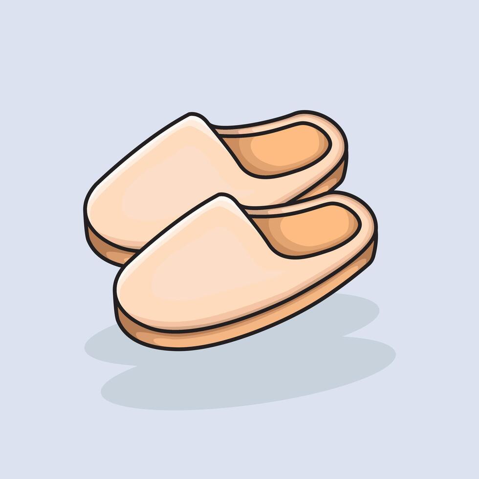 Bed Slipper design illustration and icon for website. vector