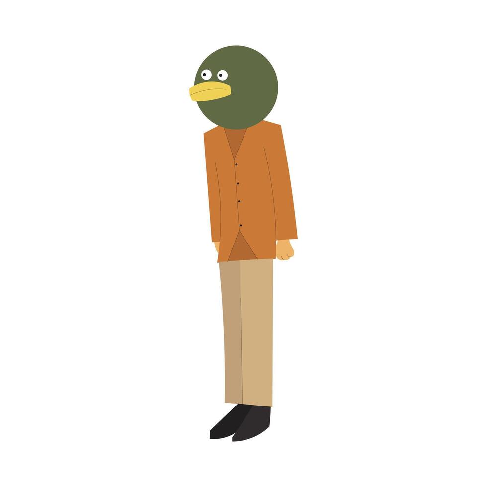 Illustration man with head bird with blank background vector