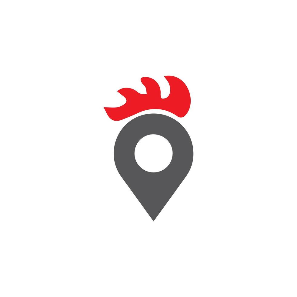 Logo pin maps chicken with blank background vector