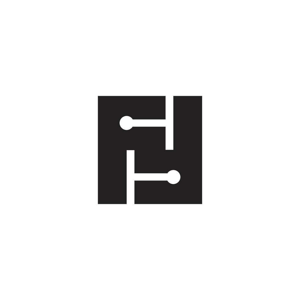 Logo square circuit motherboard with blank background vector