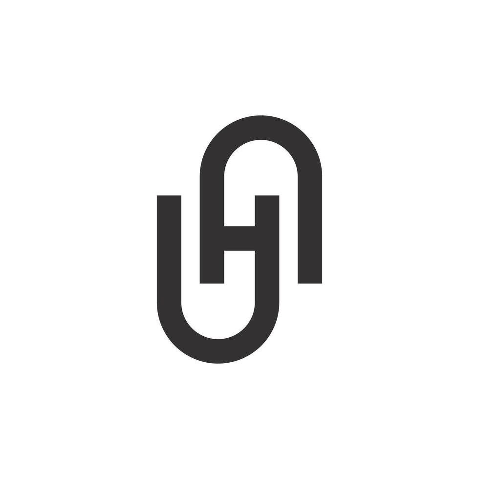 Logo letter H capital unique design with blank background vector