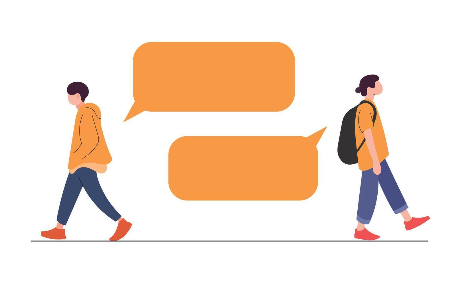 Illustration two people talk with white background vector