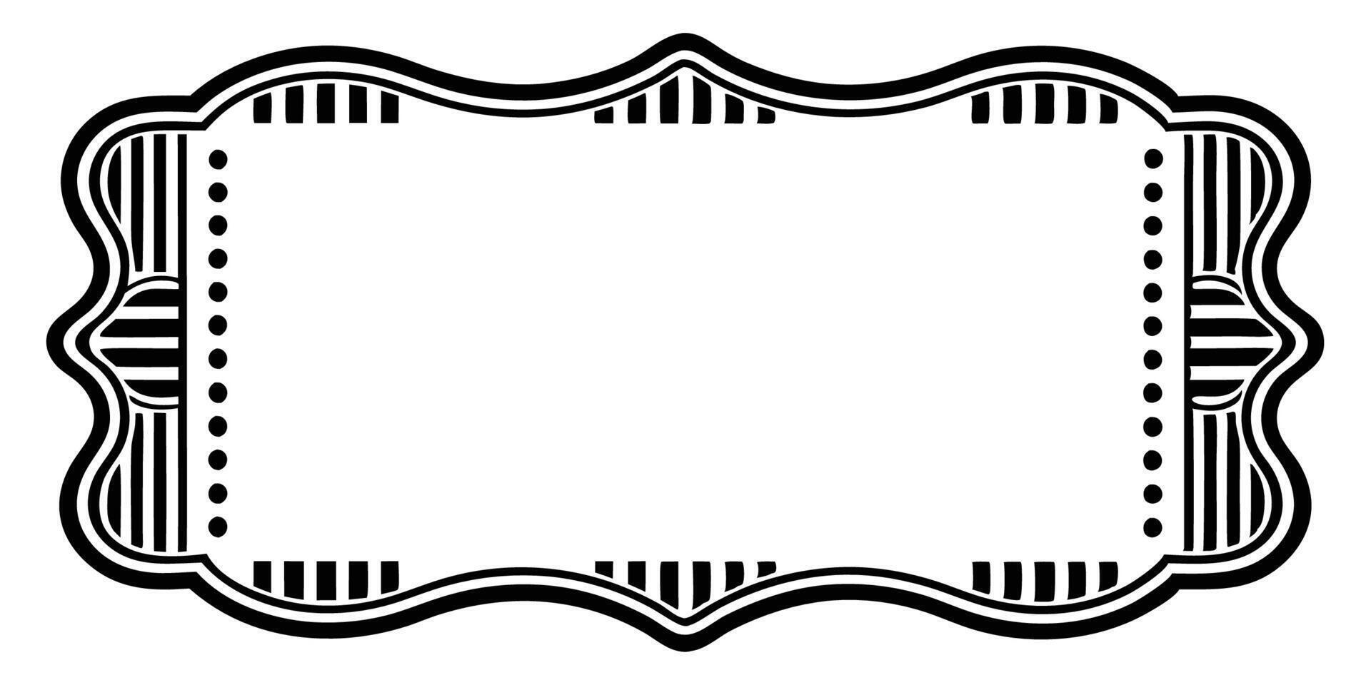 a black and white frame with a border vector
