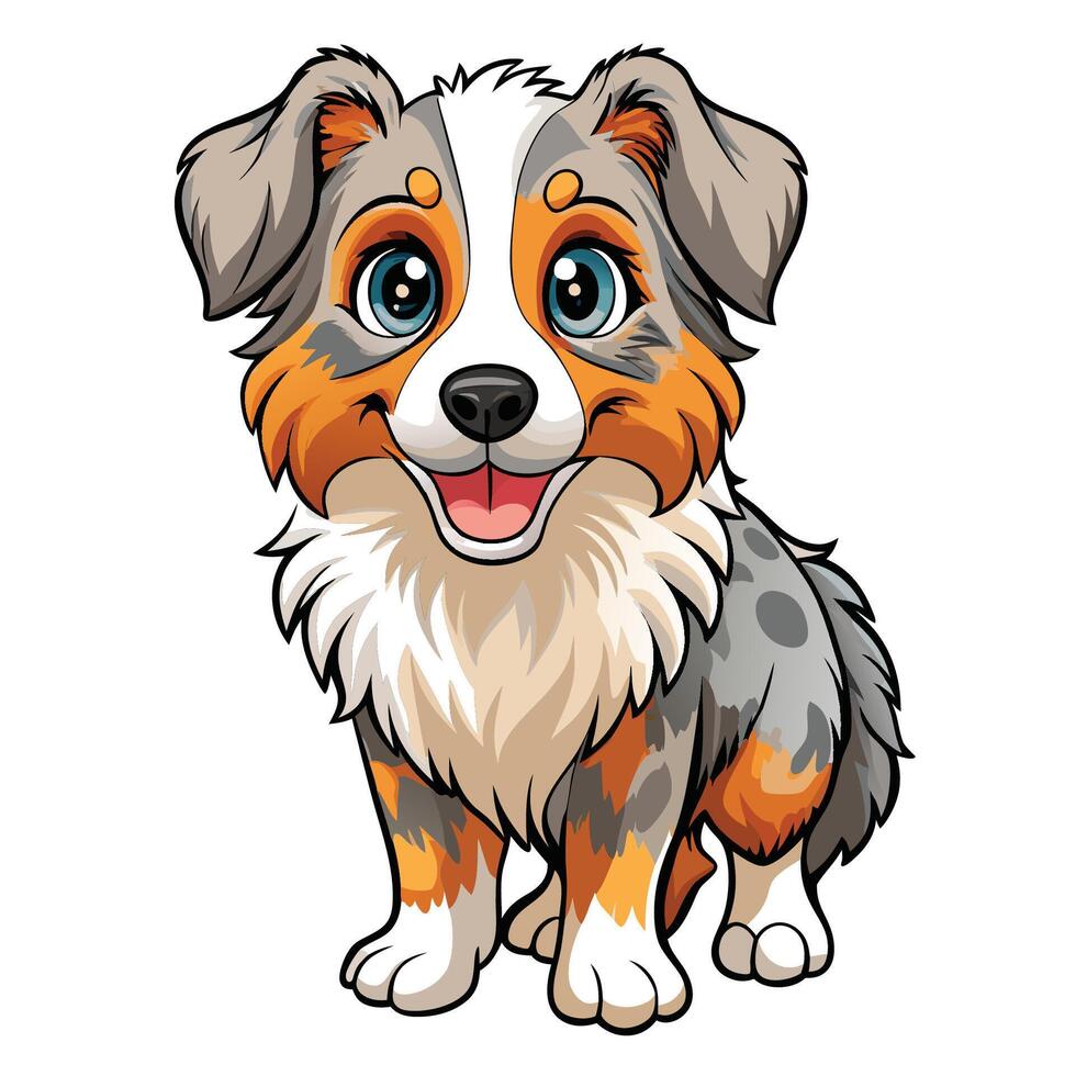 a cartoon dog with a big smile vector