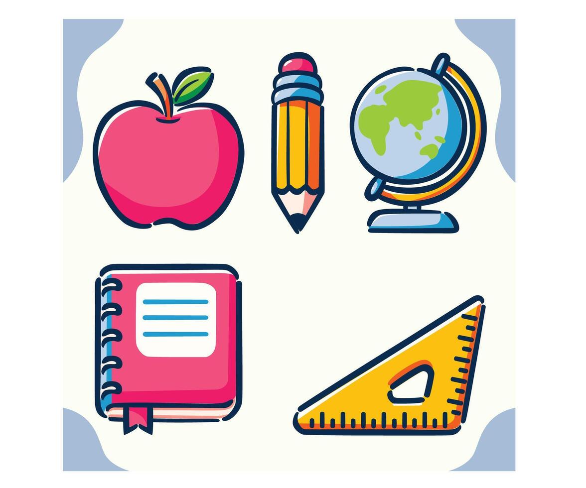 Back to School Elements Collection vector