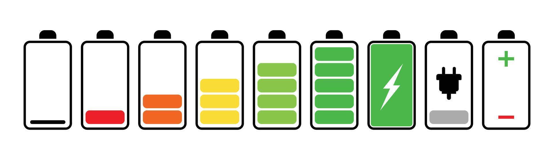 battery charge indicator icon , phone charge level , illustration vector