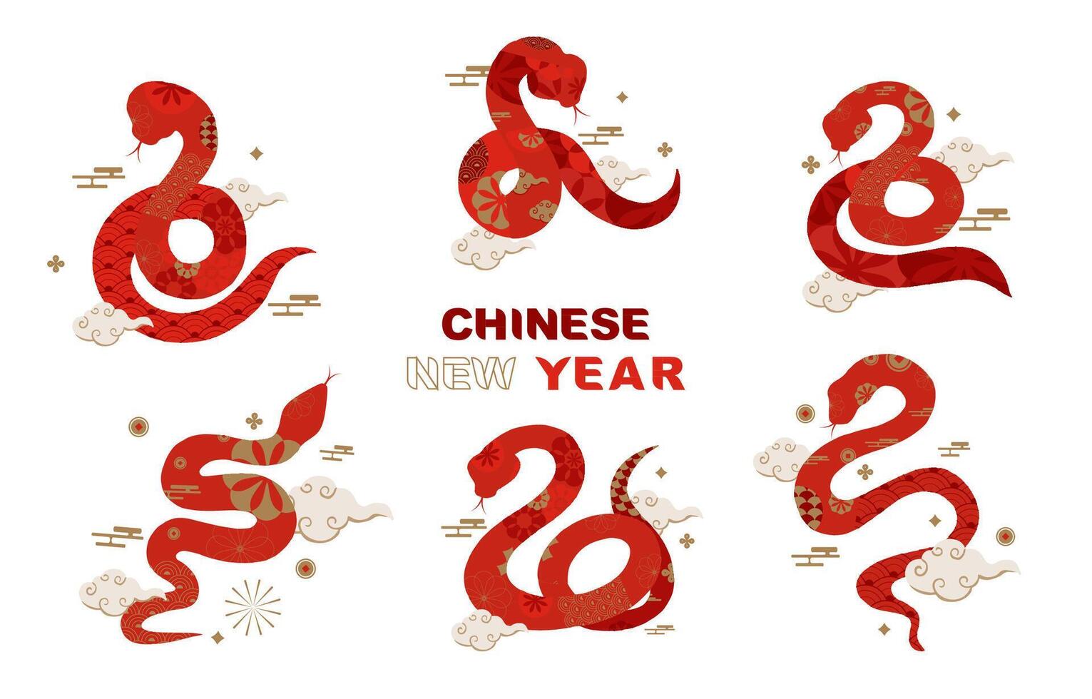 snake chinese new year element object for icon vector