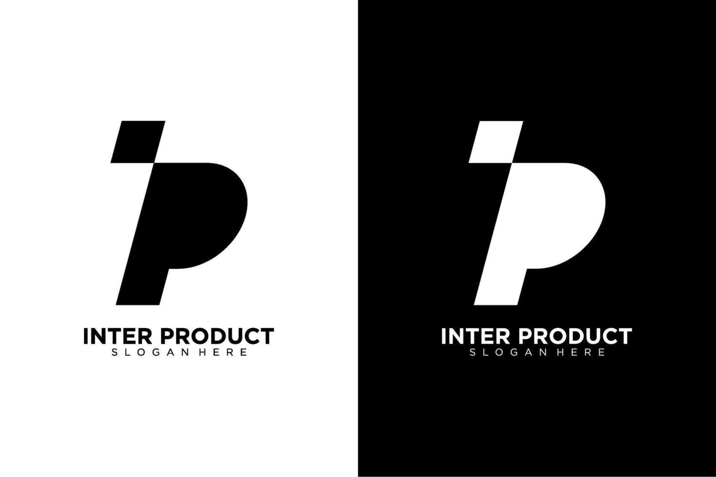 monogram letter IP logo design vector