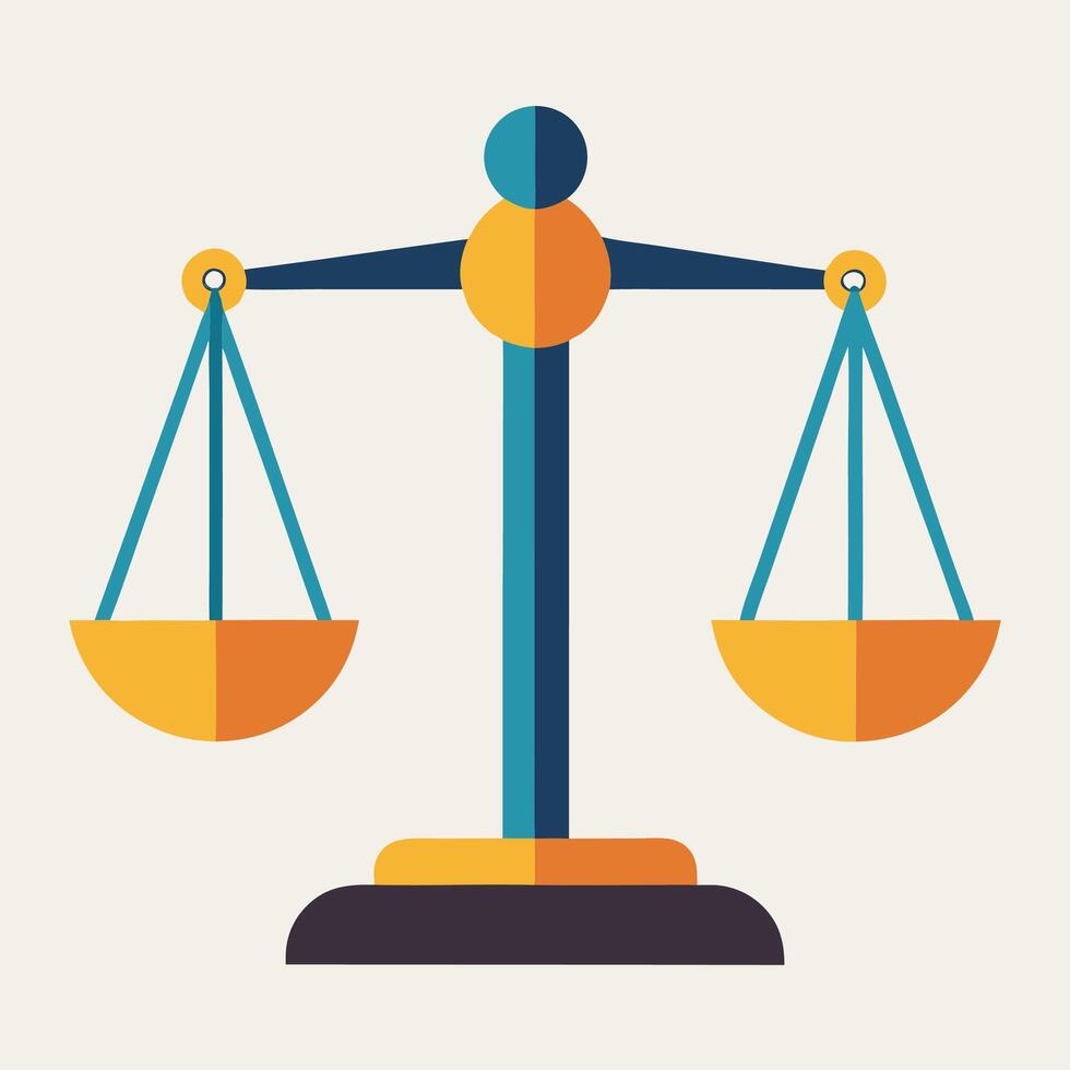 Scales of Justice icon Law and justice icons set elements Flat vector