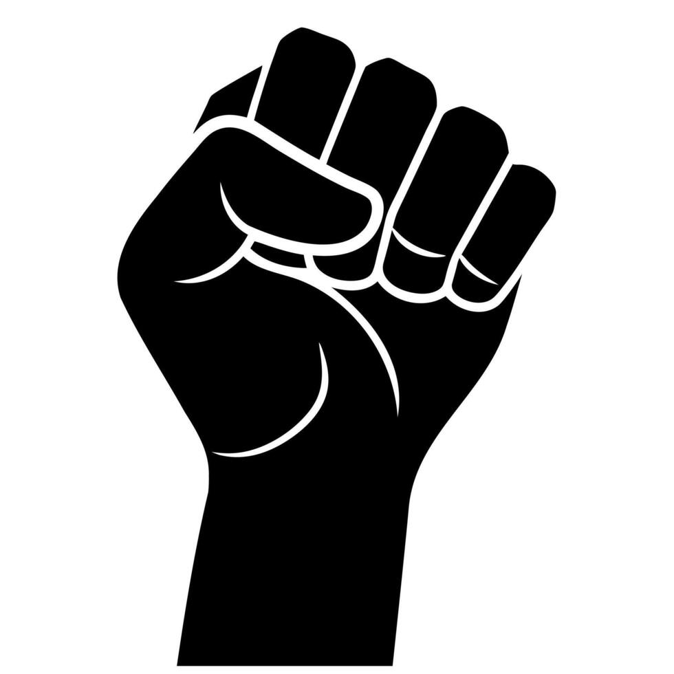 Raised fist - symbol of victory, strength, power and solidarity flat icons for apps and websites vector