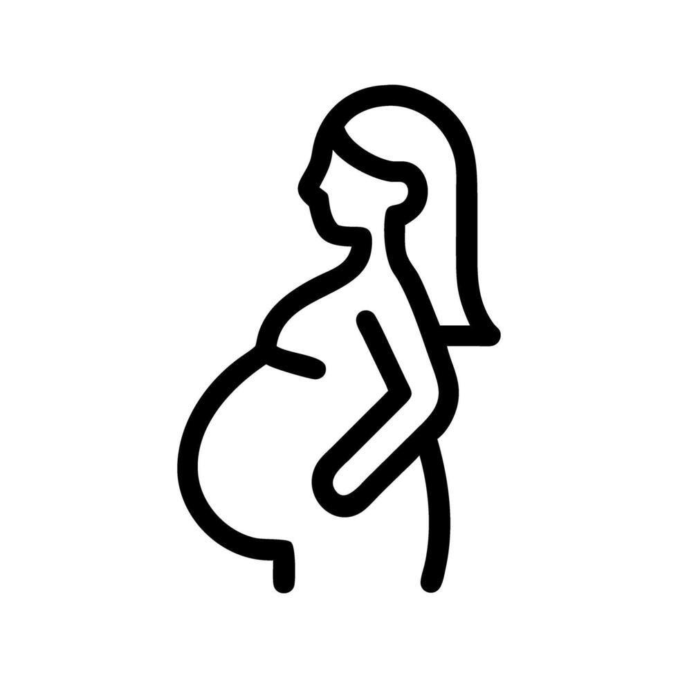 Pregnancy icon. Simple outline style. Pregnant woman, maternal, lady, fertility, mom, baby, mother, gynecology, health concept. Thin line symbol. illustration isolated. vector