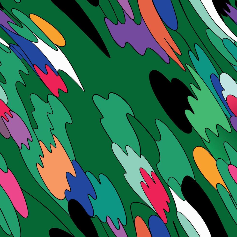 A colorful abstract pattern with many different colors on green background vector