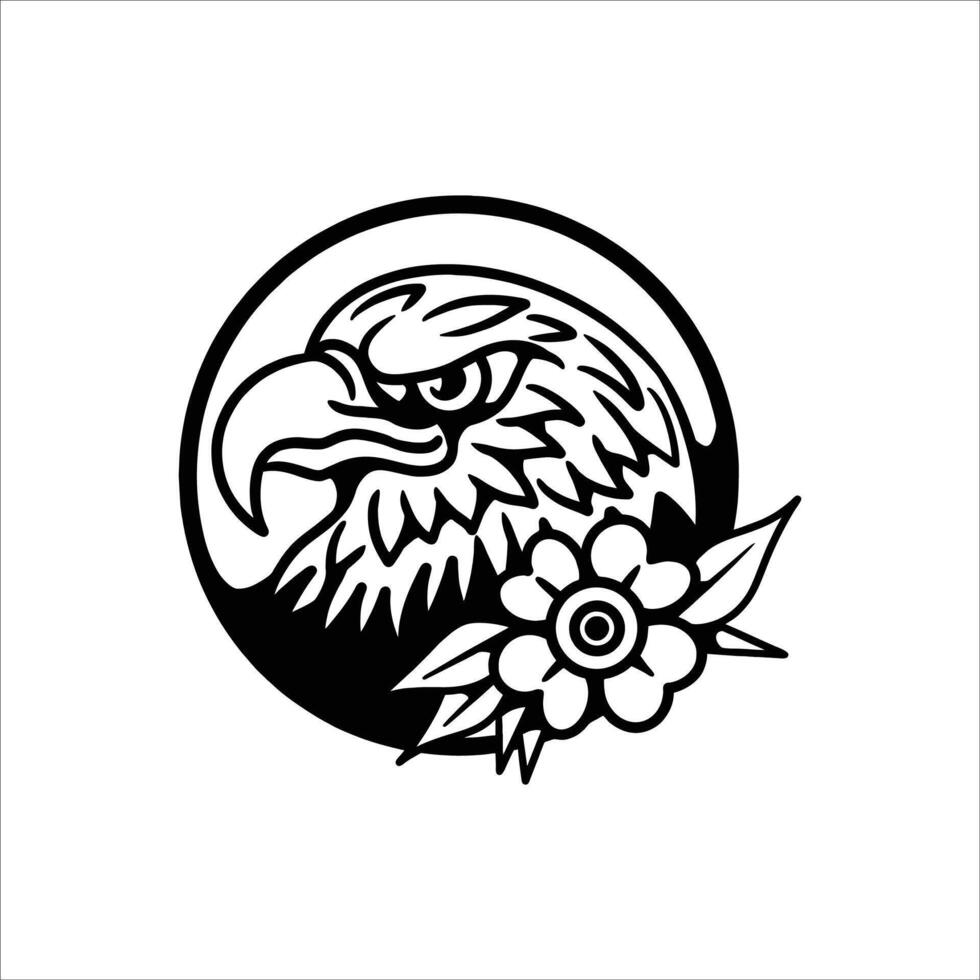 eagle flower illustration design vector