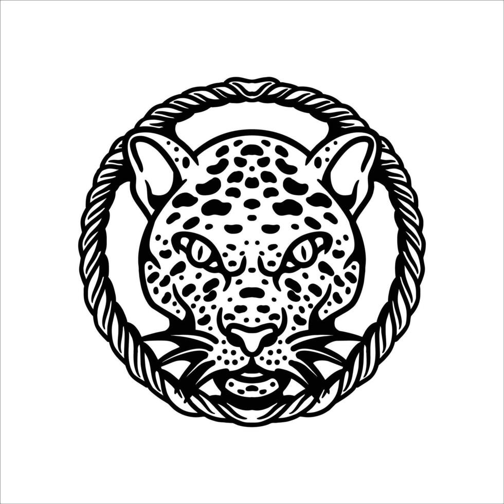 leopard head illustration design vector