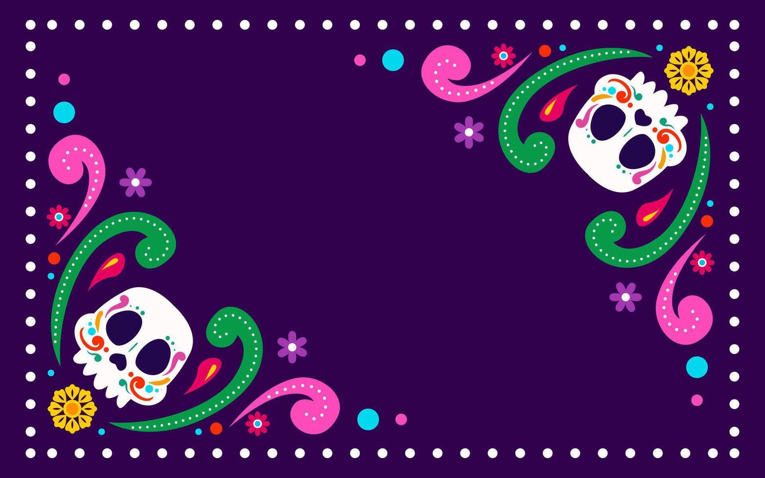 Dia de muertos decoration simple vector