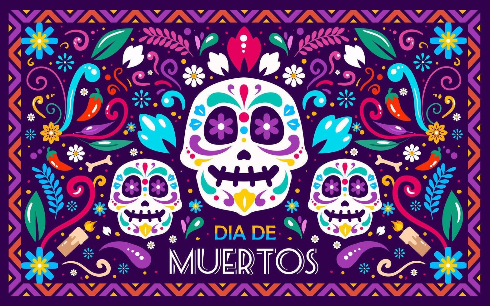 Dia de muertos background in flat design vector