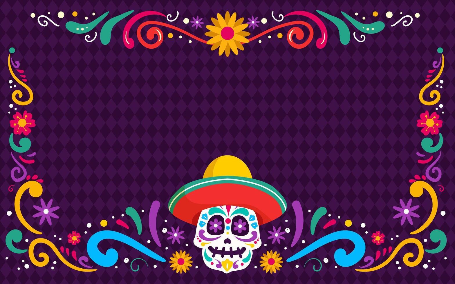 Hand drawn dia de muertos background vector