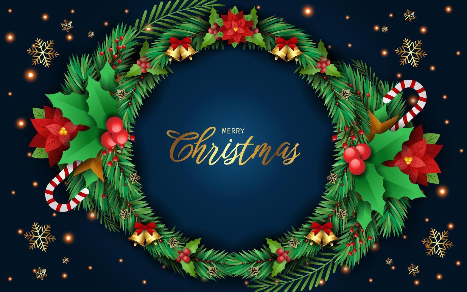 Christmas background with realistic decoration vector
