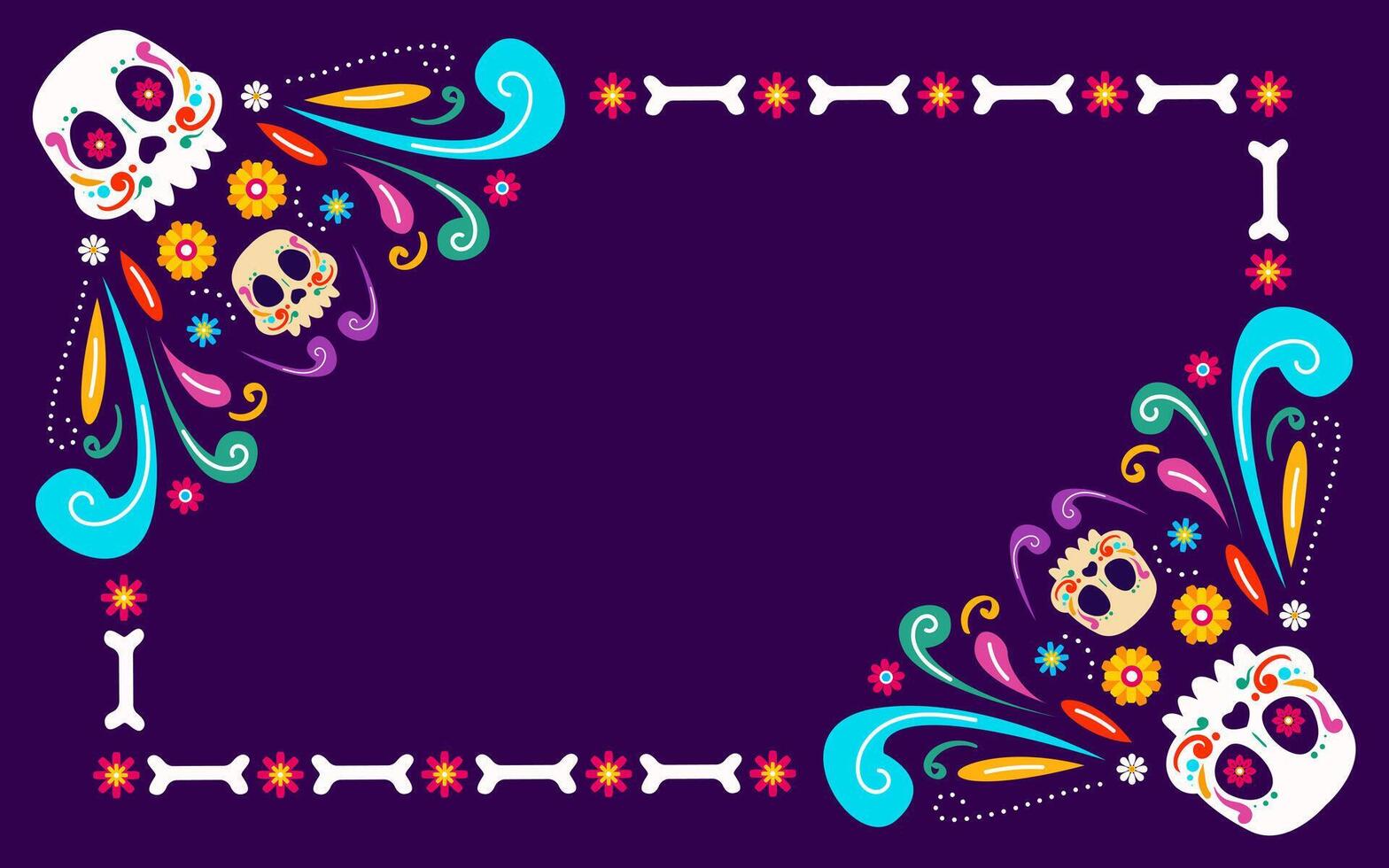 Flat background for dia de murtos celebration vector