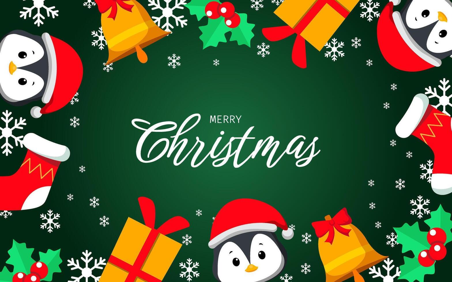 Hand drawn Merry Christmas Background Element vector