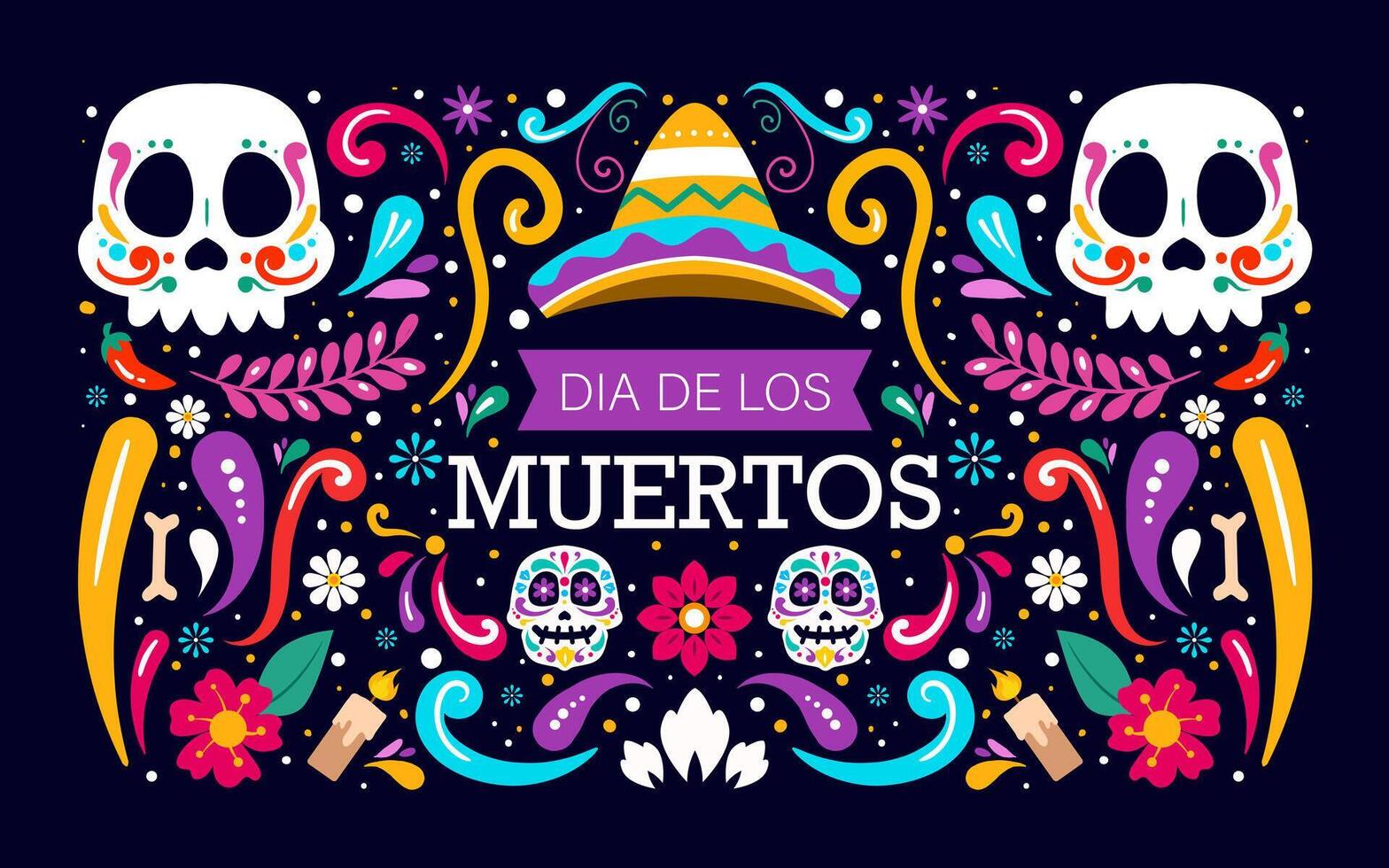 A llustration of a Day of the Dead skull vector