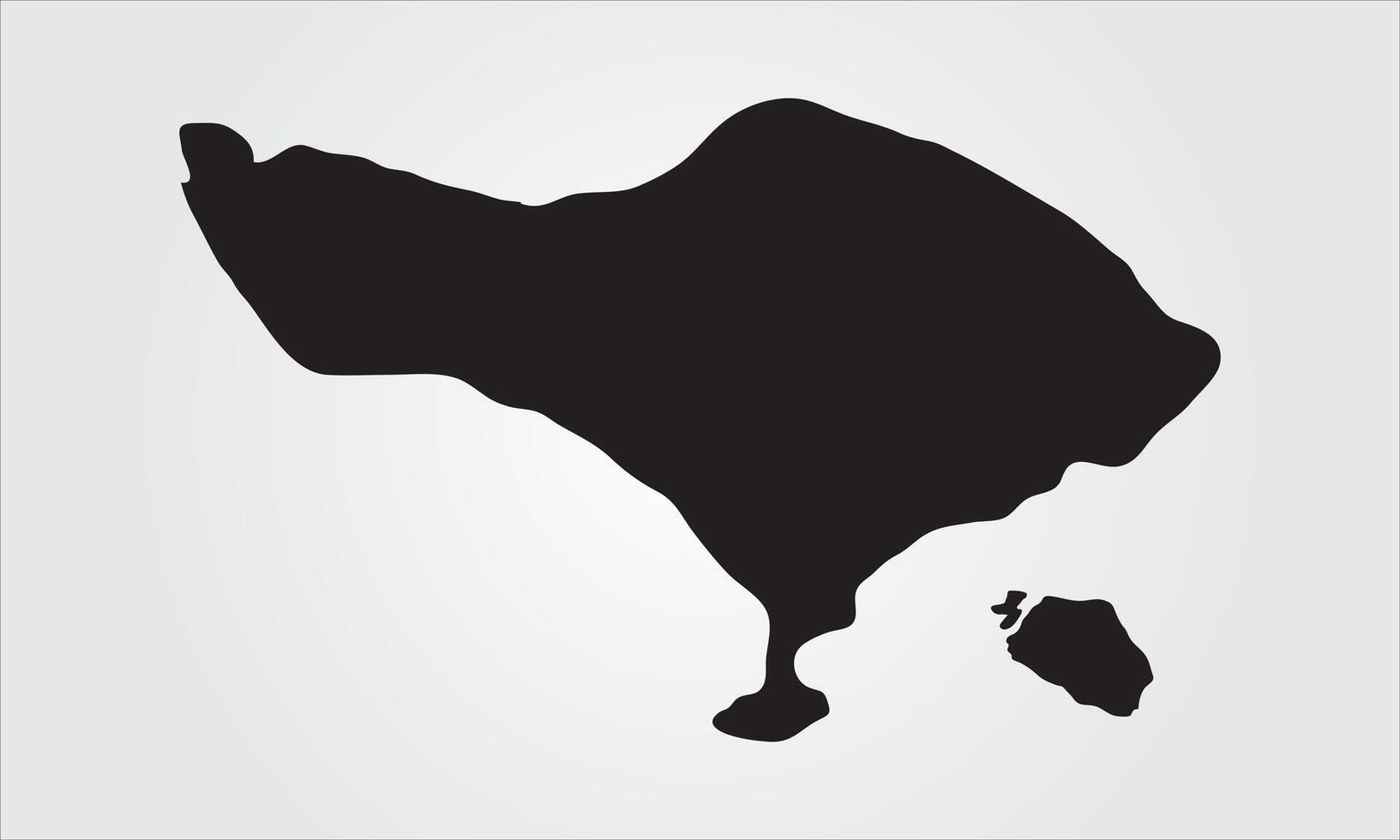 Silhouette map of the Island of the Gods Bali, Indonesia vector