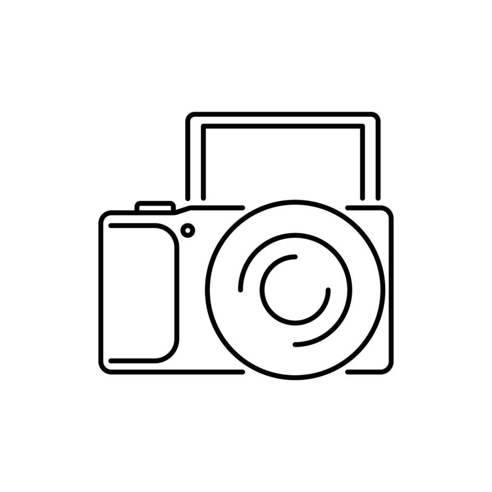 Camera outline icon on white background. Editable stroke. illustration. vector