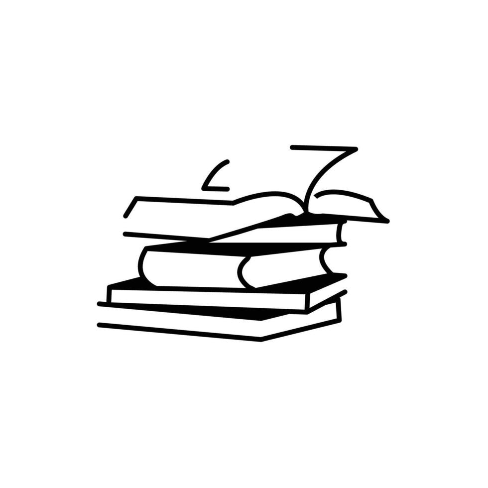 Stack of books icon, style pictogram isolated on white. Study symbol, logo illustration. vector