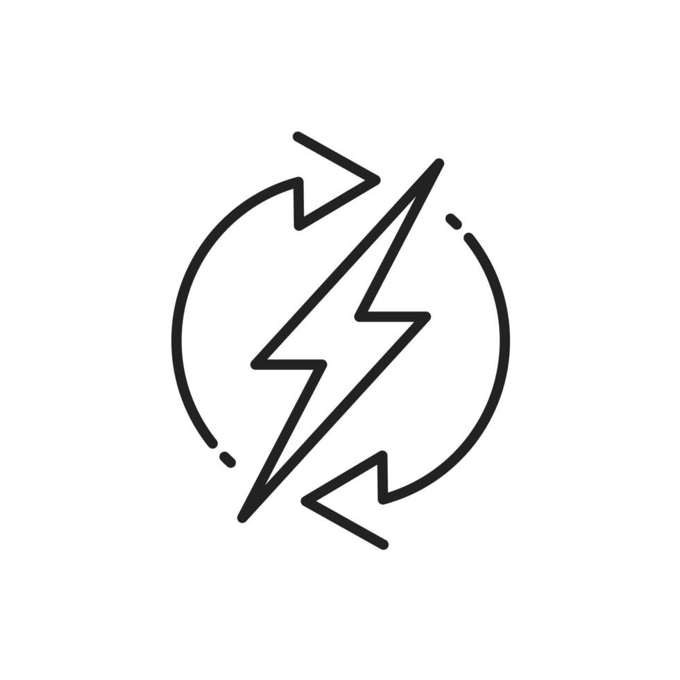 backup power engine icon, auto supply battery energy, consumption voltage sustainable, lightning bolt, thin line web symbol on white background - editable stroke illustration vector