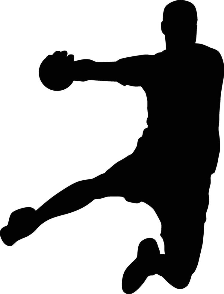 Handball player silhouette illustration vector