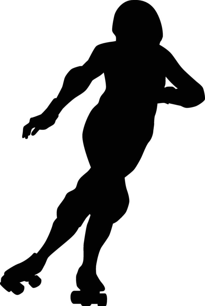 Women pose while skating silhouette vector