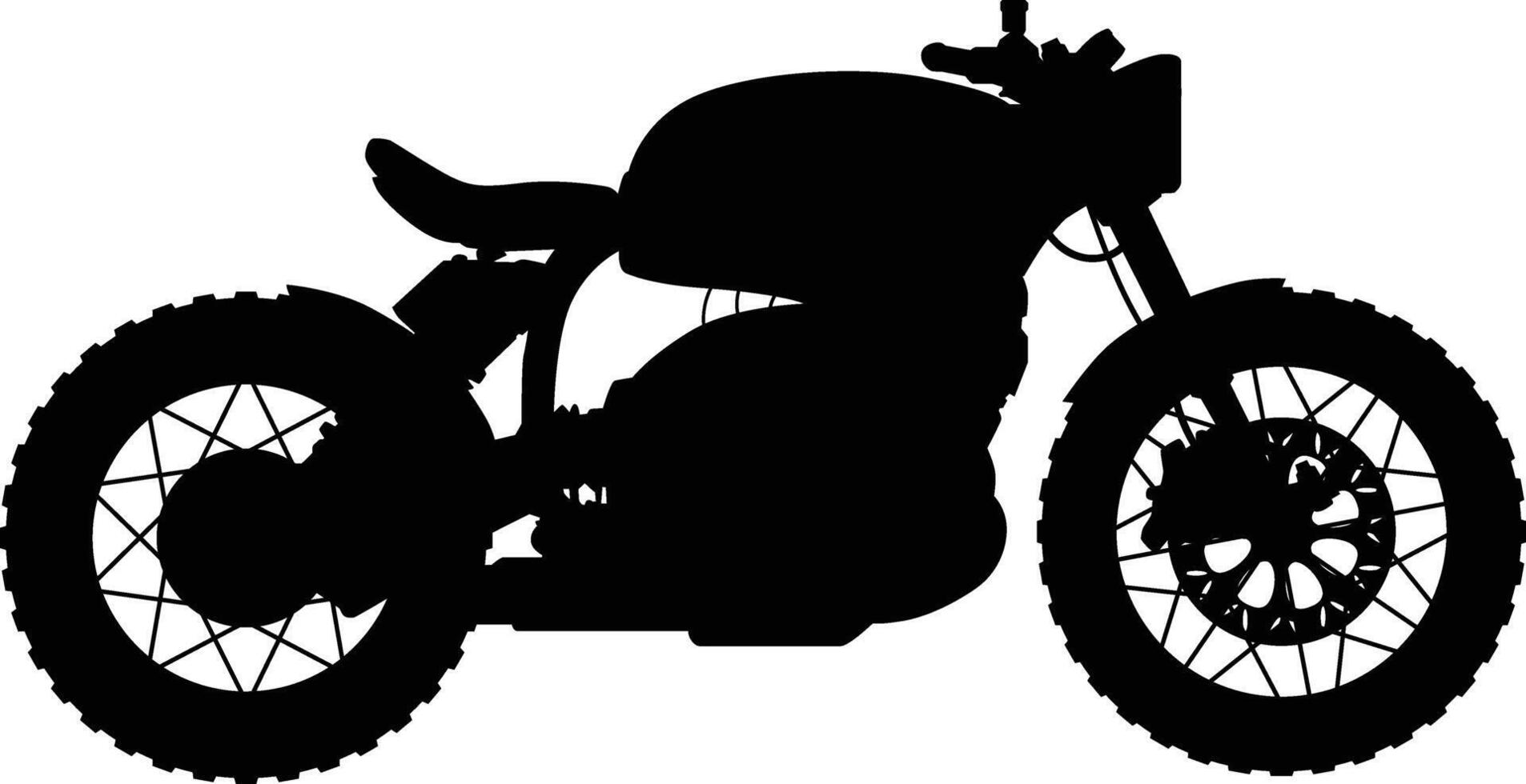 Brat style motorcycle side view silhouette illustration vector