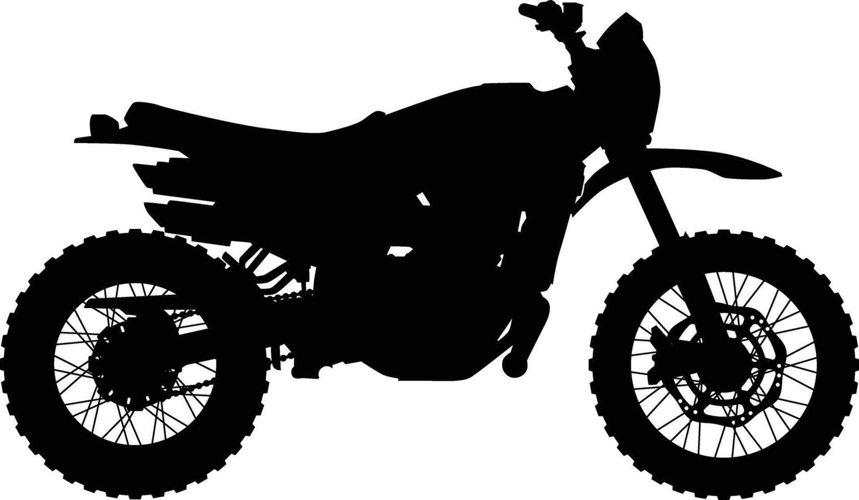 Scrambler style motorcycle side view silhouette vector
