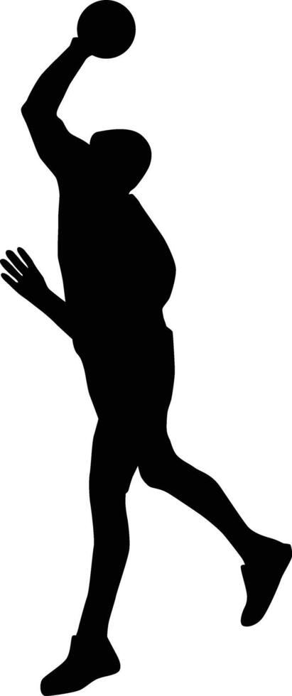 Men playing handball silhouette vector